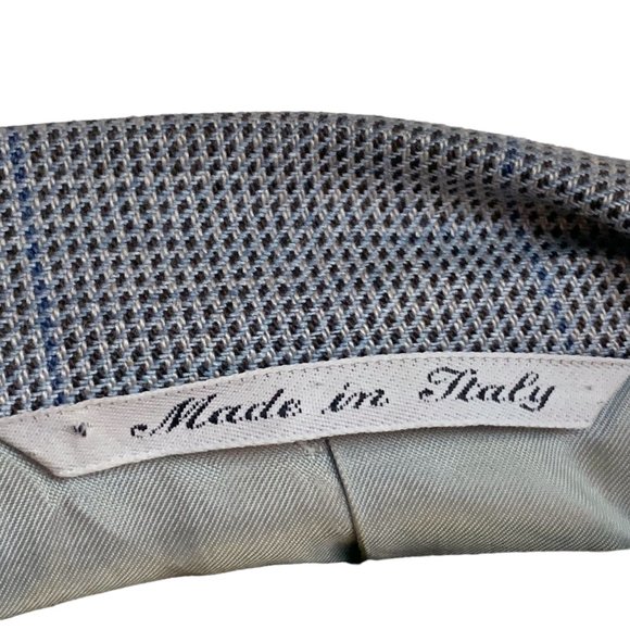 CANALI Exclusive Gray Micro Check Cashmere Silk Blend 3 Button Blazer - Picture 5 of 10